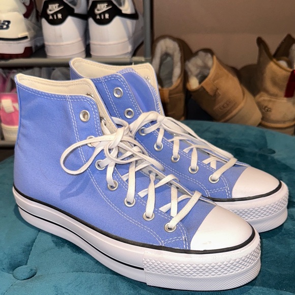 Converse Shoes - Converse Platform Light Blue High-Top Sneakers